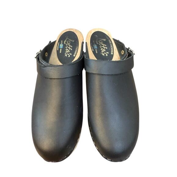Lotta's from Stockholm High Heel Classic Wood Clog Black Women size 41 US 9.5 - Picture 3 of 8